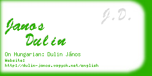 janos dulin business card